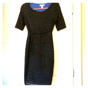 Blue/blk maternity dress comfy and flattering